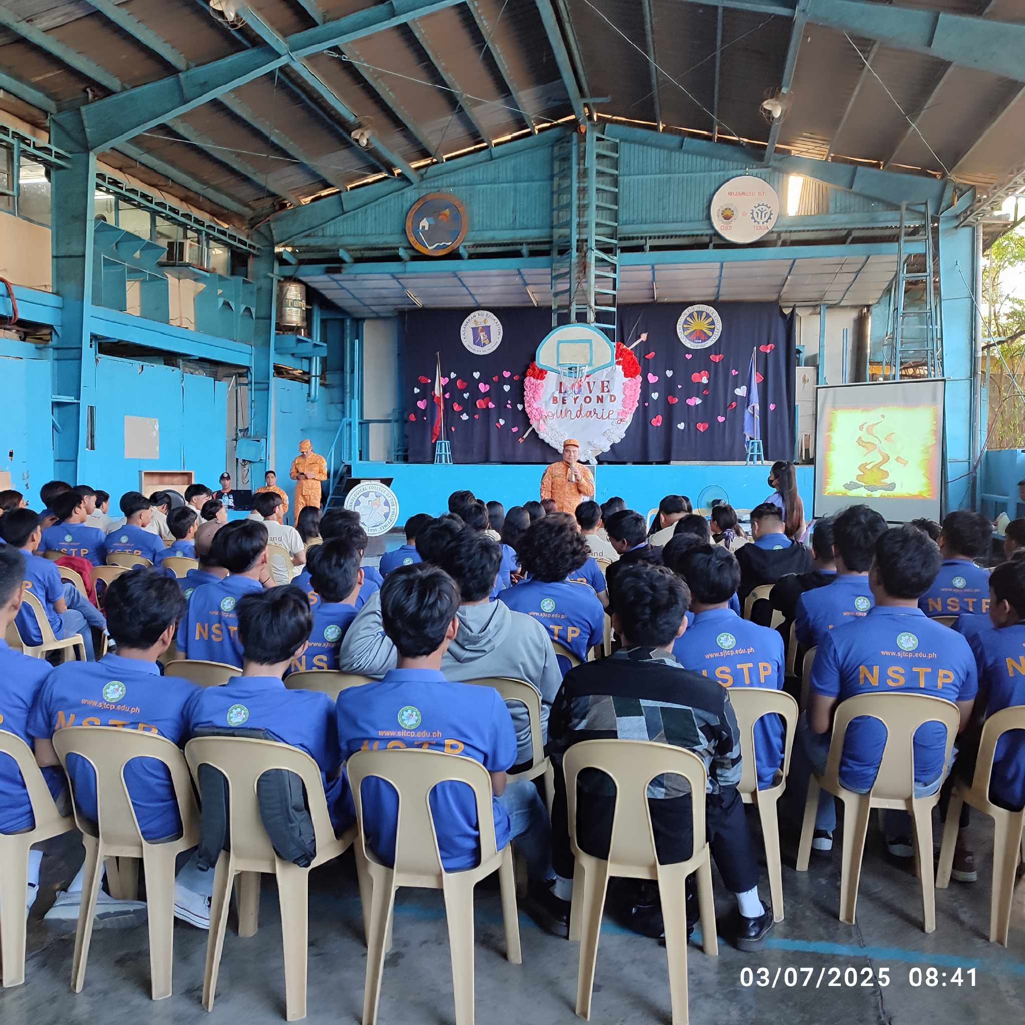 Quezon City Fire District speakers conducting the Fire Safety and Prevention Seminar