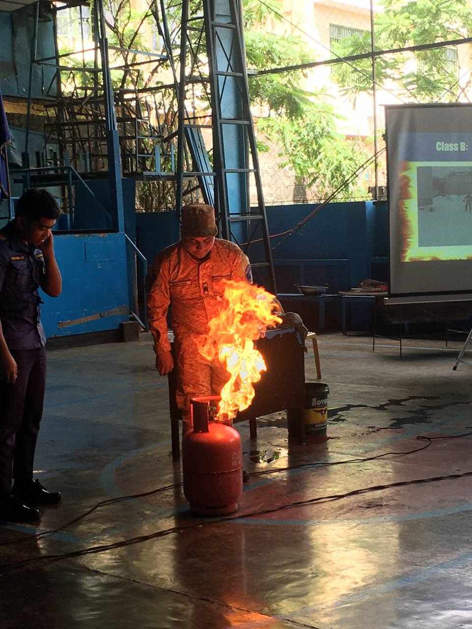 Quezon City Fire District speakers conducting the Fire Safety and Prevention Seminar