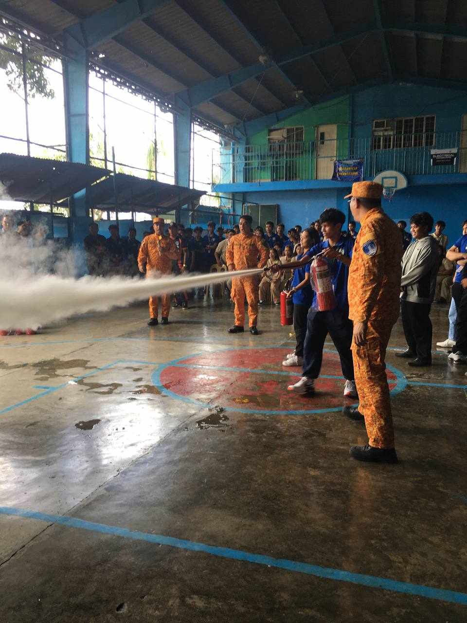 Quezon City Fire District speakers conducting the Fire Safety and Prevention Seminar